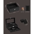 thumbnail image 7 of 12-Slot Watch Box, 2 Layers with 1 Drawer Lockable Watch Case with Glass Lid, Black, 7 of 7