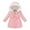 G-Pink, variant on Wyobmus Girl's Winter Coat Parkas Warm Hooded Puffer Jacket Long Tuni Quilted Jacket With Faux Fur Hood A-Multicolor