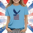 thumbnail image 2 of Afuyipoi Independence Day Kids T-Shirt July 5th Patriotic Graphic Tee Summer Shirt Print Youth Holiday Celebration Apparel Blue Size 7-8 Years, 2 of 6