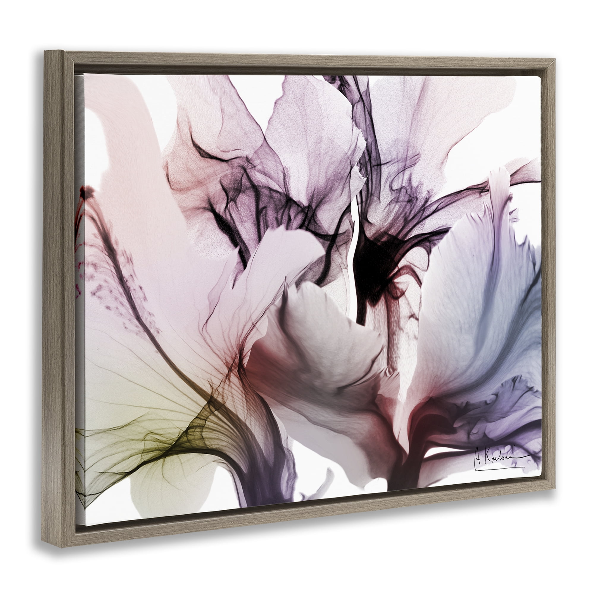 Stupell Industries Brilliant Song Flower Petals Brown Framed Floater Canvas Wall Art, design by Albert Koetsier