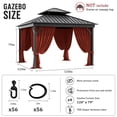 thumbnail image 2 of Pakunoda 10' X 6.5' Gazebo Universal Replacement Privacy 4-Panel Curtains, Waterproof Outdoor Curtains Terrared Sidewall with Zipper for Patio Garden Backyard 10' X 10' Gazebo, Curtain Only, 2 of 8