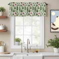 thumbnail image 2 of Curtain Valance for Windows, Vintage Cactus Pink Flower Leaves Kitchen Valances Rod Pocket Short Curtains, Summer Tropical Plants Window Valance for Bedroom Bathroom Living room 60x18in, 2 of 9