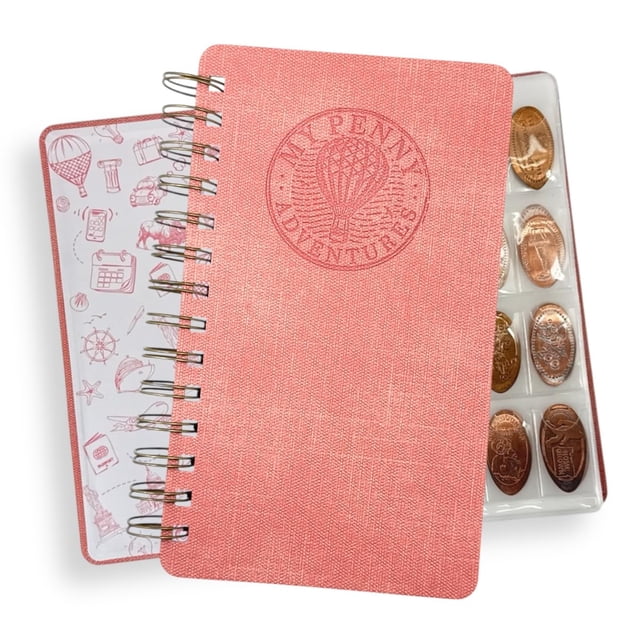 Álbum espiral para monedas prensadas Pennybandz Notebook Pennybandz de 224 espacios