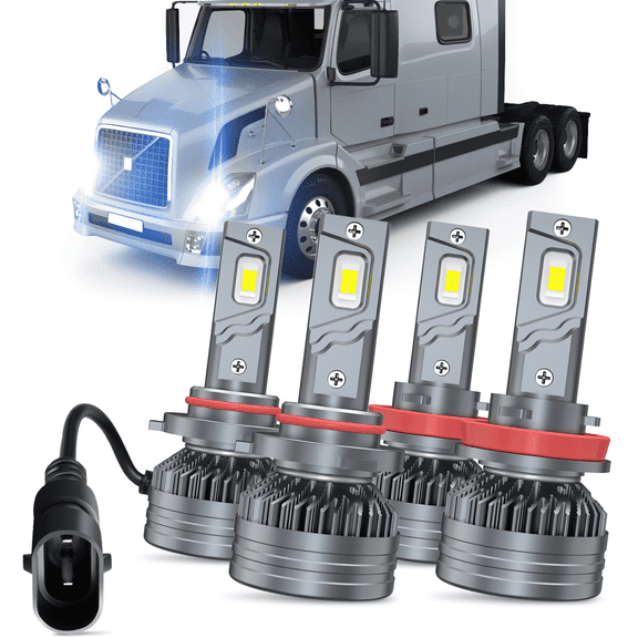 Fits 2005-2018 Volvo VNL Headlight Bulb 9005 H11 LED High Low Beam Replacement Kit 4pcs