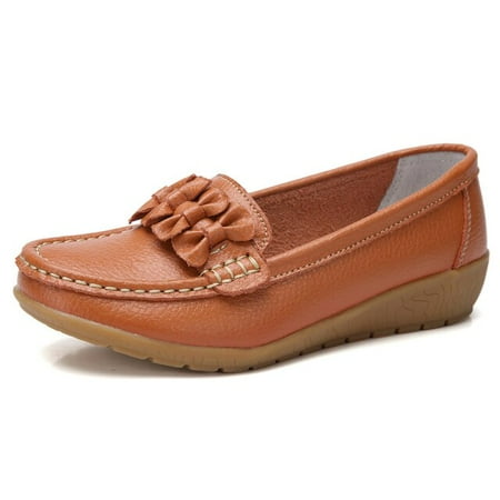 

Genuine Leather Women Casual Shoes Flats Loafers Shoes Spring Woman Flats Shoes Female Loafers Slip-on Walking Shoes Woman Tenis