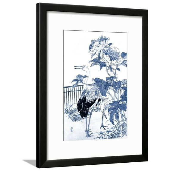 Blue White Asian Garden I, Animals World Culture Framed Art Print Wall Art by Vision Studio Sold by Art.Com