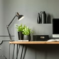 thumbnail image 6 of 32" Matte Black Multi-Joint Desk Lamp with Metal Clamp Base and Antique Brass Accents, 6 of 10