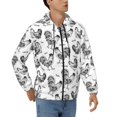 thumbnail image 4 of Zip Up Hoodies for Men - Sketch Cute Chicken Grass Long Sleeve Comfrt Men'S Fashion Hoodies & Sweatshirts, Jackets for Men Hoodies Pullover Clothing Clothes with Pouch, 4 of 5