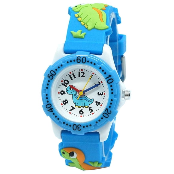 Reloj Para Niños Para Niños Y Niñas Reloj Impermeable Con Banda De Silicona De Dibujos Animados De Dinosaurios En 3D Los Mejores Regalos Cateissary AP007038-03
