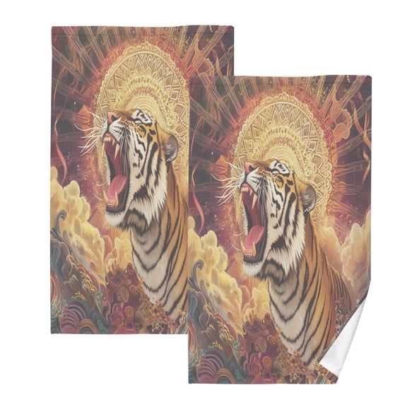 BZSMCE Face Towel Hand Towel Bath Towel Cotton Bath Towel Sets Hand Bath Towels Fashion Radiant Roar Pattern