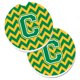 thumbnail image 1 of "Treasures Letra C Chevron verde y dorado Juego de 2 posavasos para portavasos CJ1059-CCARC, 2.56, multicolor" Caroline's Treasures CJ1059-CCARC, 1 of 1