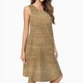 thumbnail image 2 of Textile Burlap Horizontal Background With Natural Texture Casual Sleeveless Loose Sundress Dress For Women Summer Dress Daily Woman, 2 of 4