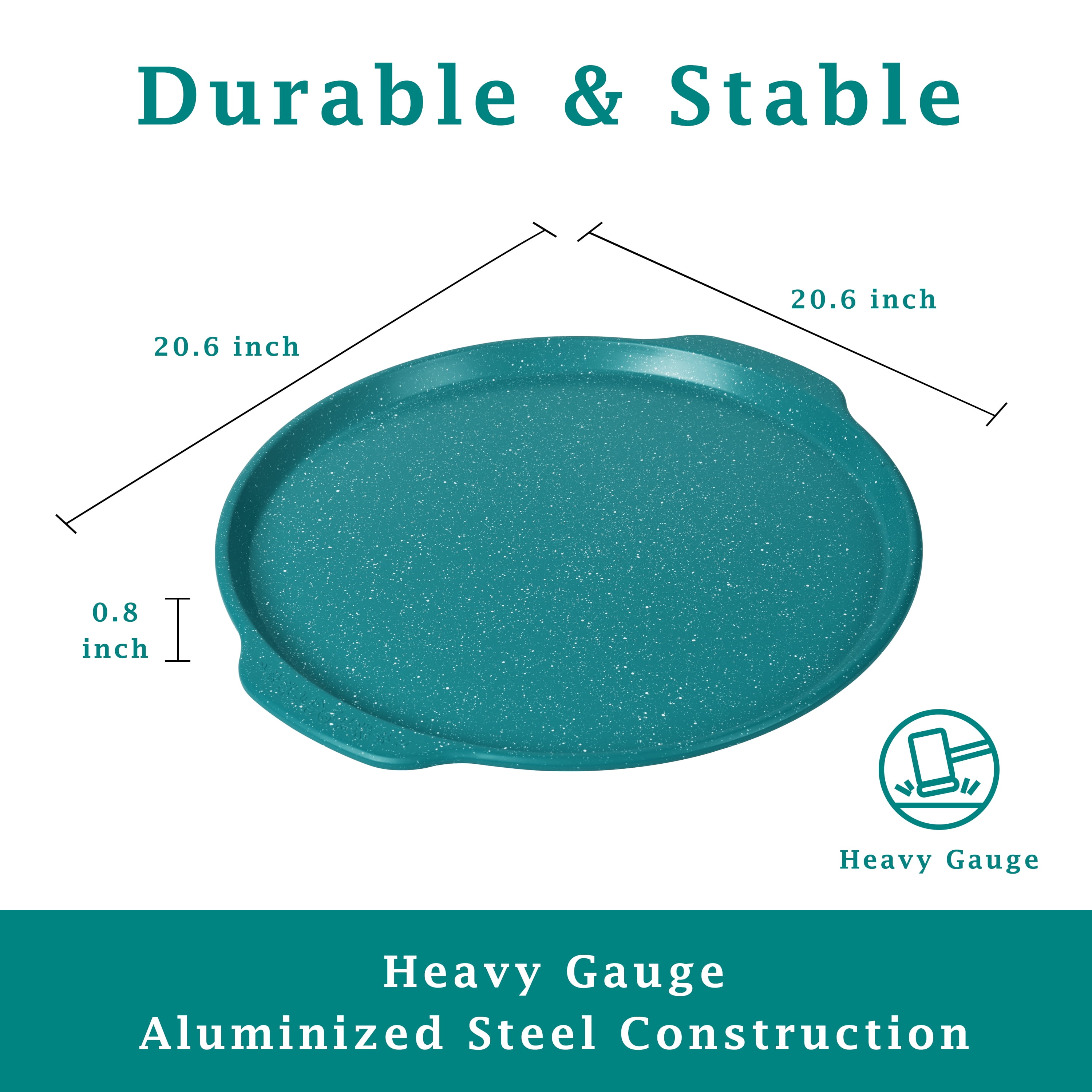 (4 pack) The Pioneer Woman Teal Speckle 16" Nonstick Aluminum Pizza Pan