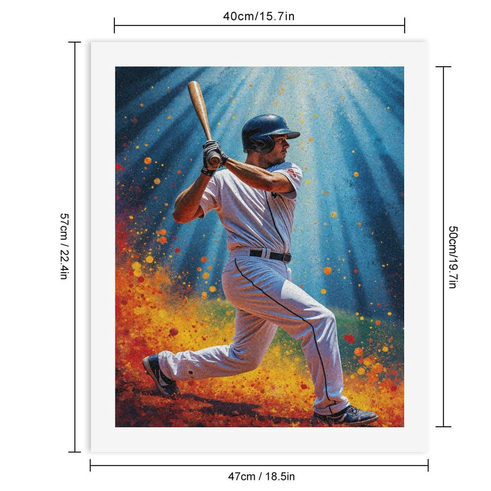 Paint by Numbers Kit for Adults, Baseball Player Splendid Action Scene Paint by Numbers, Easy Paint by Numbers Kit for Adults Beginner, DIY Adult Paint by Number Kits on Canvas, Home Decor