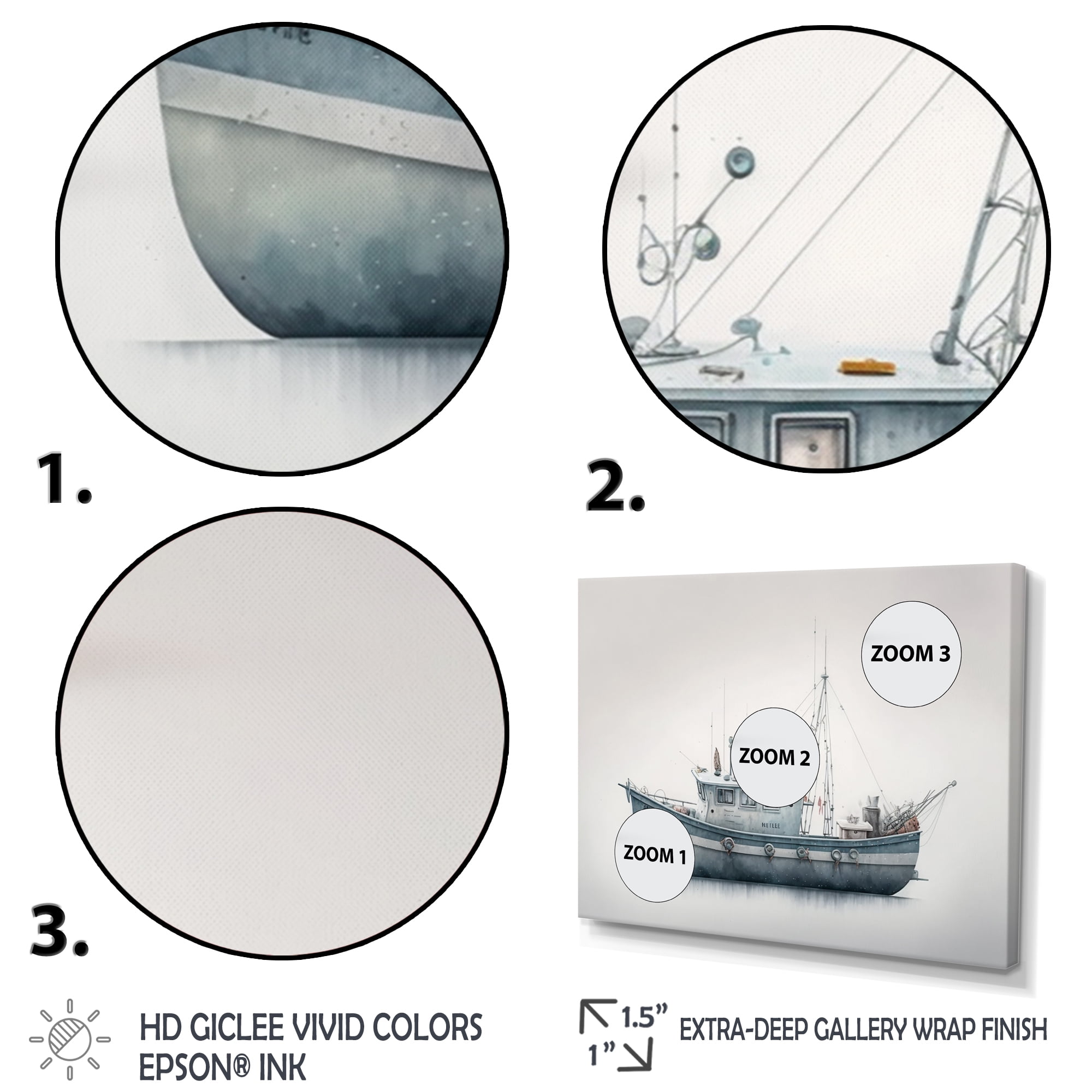 Designart Fisherman'S Boat In The Snow I Canvas Wall Art