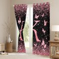 thumbnail image 3 of Homewish Initial K Letter Black Out Curtains, Black Pink Sequin Print Curtains Pack of 2 (42x63 Each), Romantic Butterfly Animal Bedroom Curtains, Black Out Curtains Decor, 3 of 6