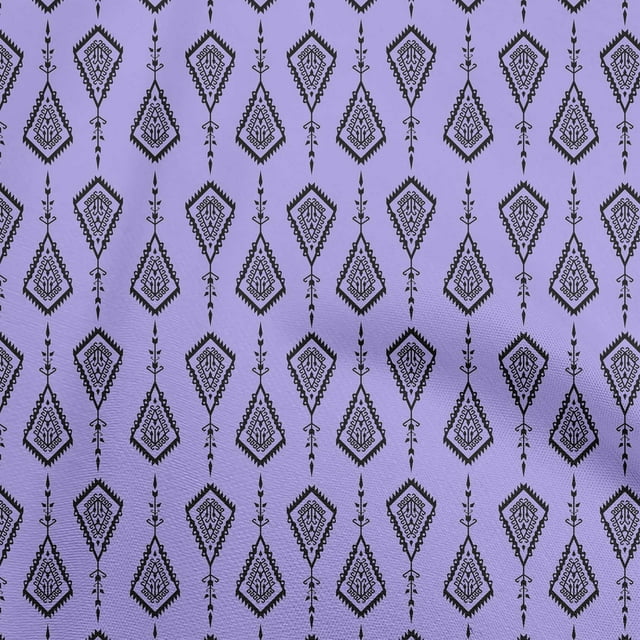 oneOone Georgette Viscose Purple Fabric Asian Floral Block Craft Projects Decor Fabric Printed By The Yard 42 Inch Wide