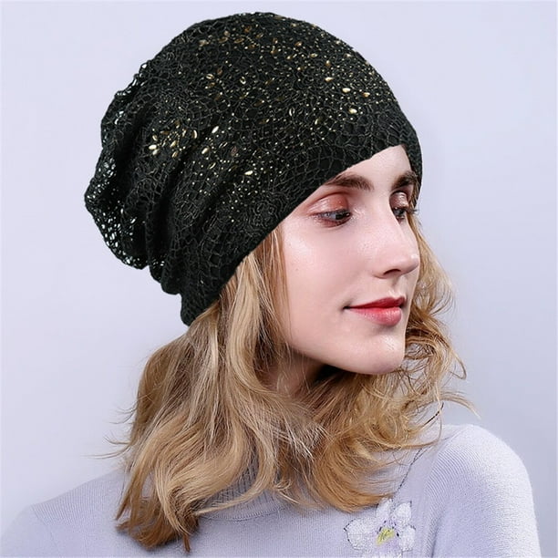 Winter Hats for Women Beanie Hats for Men Soild India Lace Stretch Turban Hat knitting Hair Loss Head Scarf Wrap