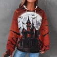 thumbnail image 2 of Hoodies for Women 2024 Fall,Women's Halloween Print Hoodies Waffle Long Sleeve Drawstring Hoodie Pocket Pullover Top Loose Sweatshirt,Women's Casual Waffle Hoodie, 2 of 6