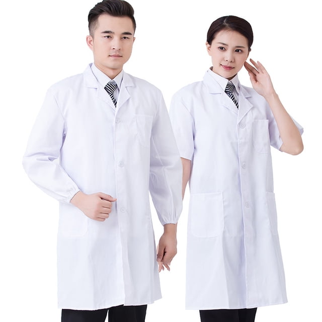 Bata blanca de manga larga fina de verano para mujer, estudiante, ropa de experimento químico, ropa de trabajo de enfermera, farmacia, ropa de médico