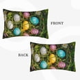 thumbnail image 2 of Sikiie colorful Easter eggs Print Plush Pillow Cover, Wrinkle-proof and Stain-resistant Pillow Protector without Pillow Core, Home Decoration-16"x24", 2 of 6