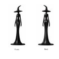 thumbnail image 3 of Halloween Elegant Black Witch Resin Style Plastic Figurine,Slim Witch with Hat and Broom Tabletop Statue for Mantel Shelf Gothic Indoor Decor, 3 of 5