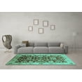 thumbnail image 3 of Ahgly Company Indoor Rectangle Oriental Turquoise Blue Traditional Area Rugs, 8' x 12', 3 of 4