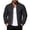 Black, variant on Jackets for Men with Zipper Pockets & Ribbed Hem Cuffs Classic Stand Collar Zip Up Bomber Jacket Contrast Inner Cotton Padded Jackets Solid Color Long Sleeve Outer Coa White S