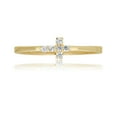 thumbnail image 2 of AVORA 10K Yellow Gold Simulated Diamond CZ Sideway Cross Fashion Ring  - Size 6, 2 of 6