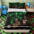 thumbnail image 2 of Erosebridal Dark Jungle Pixel Grid Zipper Full Size Comforter Sets with Fitted Sheet and 2 Pillowcases,Minimal Two-Tone Pixel Texture Zipper Bedding Set,Forest Black Beige,4pcs,Reversible, 2 of 6