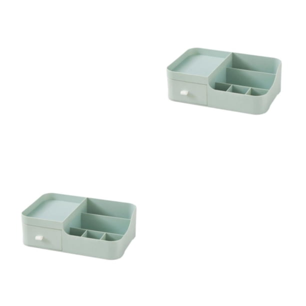 Caja de almacenamiento de cosméticos Toystoory Organizador de maquillaje de plástico Verde 2Conjunto