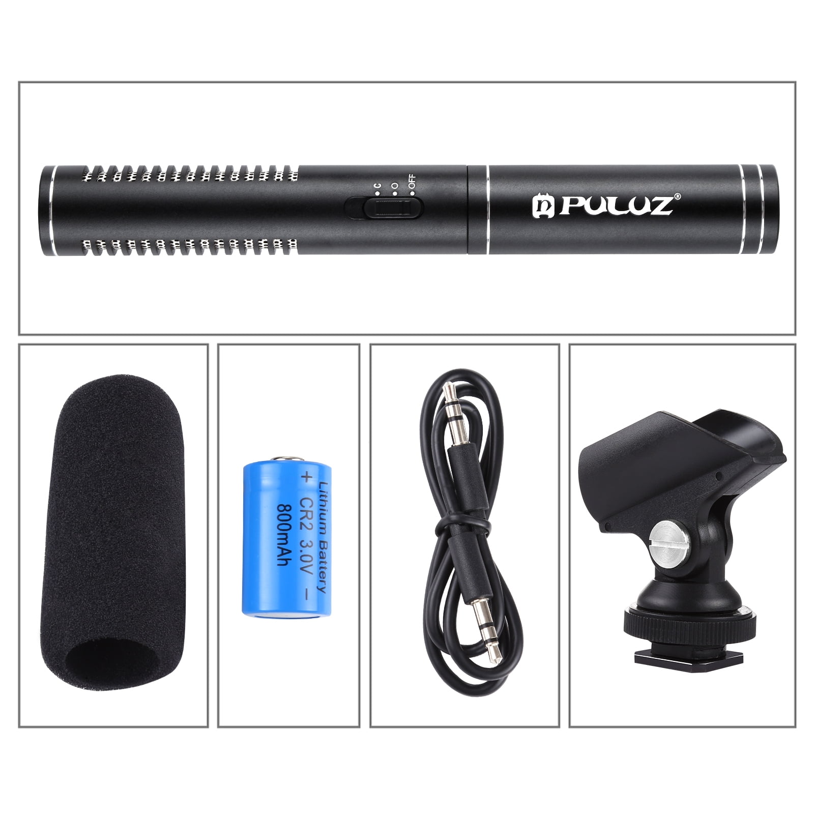 PULUZ Professional Interview Condenser Video Shotgun Microphone with 3.5mm Audio Cable for DSLR &