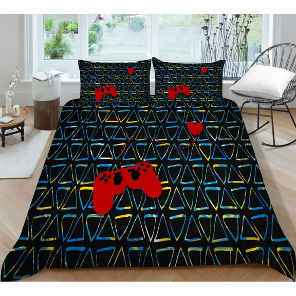 YJHDM 3D Gamer Series Bedding Set, Youth Duvet and Pillowcase, 2/3PCS Gift