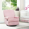 thumbnail image 2 of Beaumont Lane Velvet/Wood Swivel Glider Recliner in Light Pink, 2 of 9