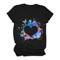 thumbnail image 6 of Rutainlusire Womens Tops Clearance Fashion Woman Rounk Neck Summer Short Sleeve Blouse T-Shirt Causal Printing Tops, 6 of 7