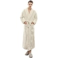 thumbnail image 1 of Womens Mens Fleece Robe Soft Plush Bathrobe Long Warm, 1 of 5