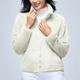 thumbnail image 6 of Homenesgenics Winter Jackets Plus Size ! Women's Fleece and Thickened Plush Zipper Hoodie Coat Long Sleeve Hoodless Casual Coat/Jacket White 7XL, 6 of 9