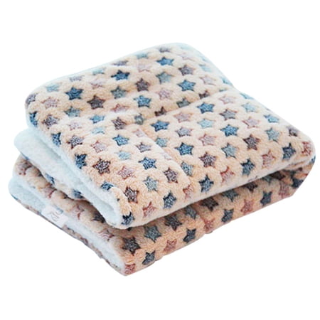 TureClos Pet Winter Carpet Home Living Room Bedroom Warm Keeping Pet Sleeping Flannel Pad Floor Mat, Yellow Star, xL