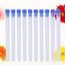 FELTECHELECTR 10 Pcs Clear Tube Storage Containers Cylindrical Plastic Bead Organizer For