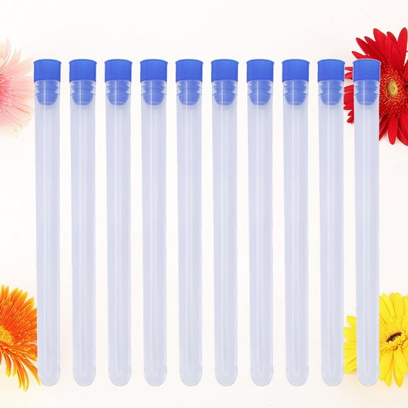 FELTECHELECTR 10 Pcs Clear Tube Storage Containers Cylindrical Plastic Bead Organizer For