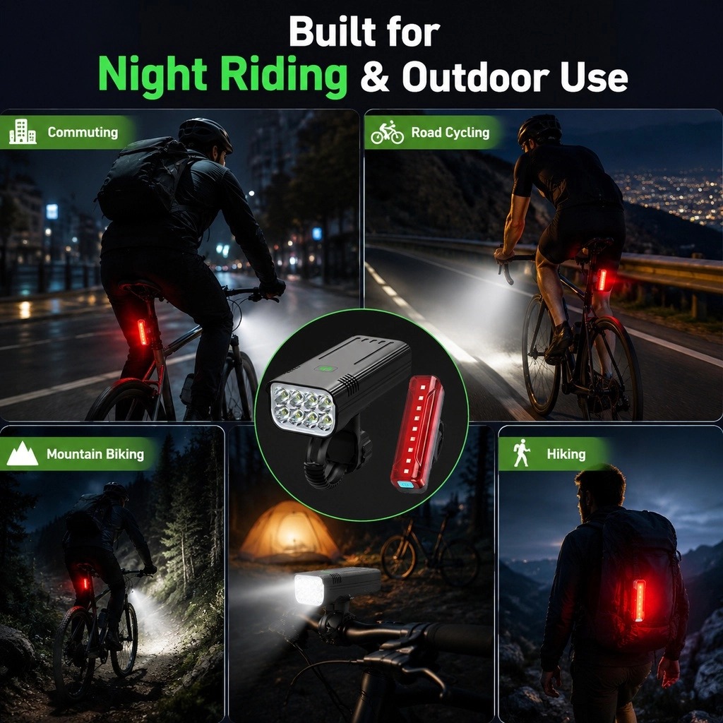 Byseng 9000 Lumen Rechargeable Bike Light Set photo 8