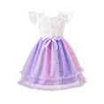 thumbnail image 5 of Toddler Girls Summer Double layered Tutu Dress Tulle Dresses Fluffy Sundress with Sequined Mesh & Bowknot Belt Party Princess Outfit for 4-5 T Kids, Purple, 5 of 14
