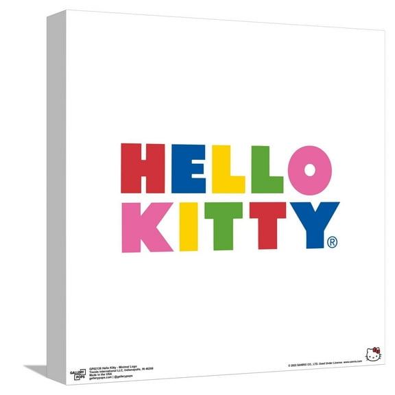 Gallery Pops Hello Kitty - Minimal Logo Canvas Wall Art, Unframed Version, 12" x 12"