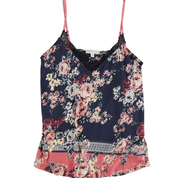 P.J. Salvage Womens Floral Print Pajama Sleep Cami Tank Top, Blue, Small