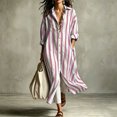 thumbnail image 2 of Bxsruta Womens Maxi Shirt Dress Long Sleeve Button Down Casual Casual Vacation Beachwear, 2 of 8