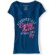 thumbnail image 1 of Aeropostale Aero Graphic playera para mujer, azul, XS Aeropostale  Camiseta gráfica, 1 of 1