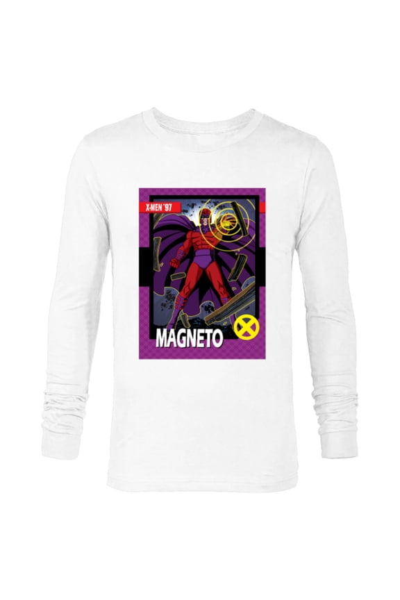 Studios X-Men 97 Magneto Retro Trading Card- Long Sleeve T-Shirt for Men - Customized-White
