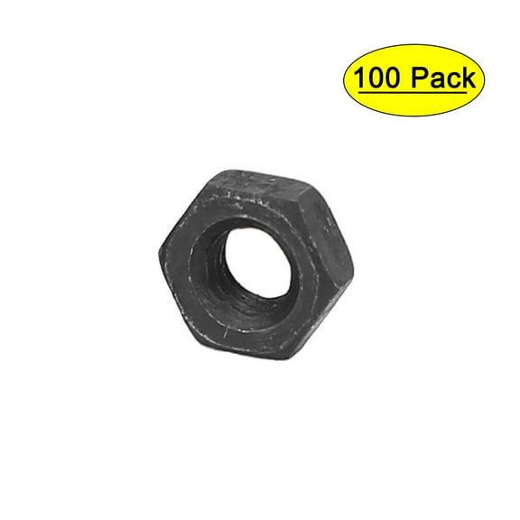 M3 Carbon Steel Grade 8 Hexagon Hex Nut Black 100Pcs