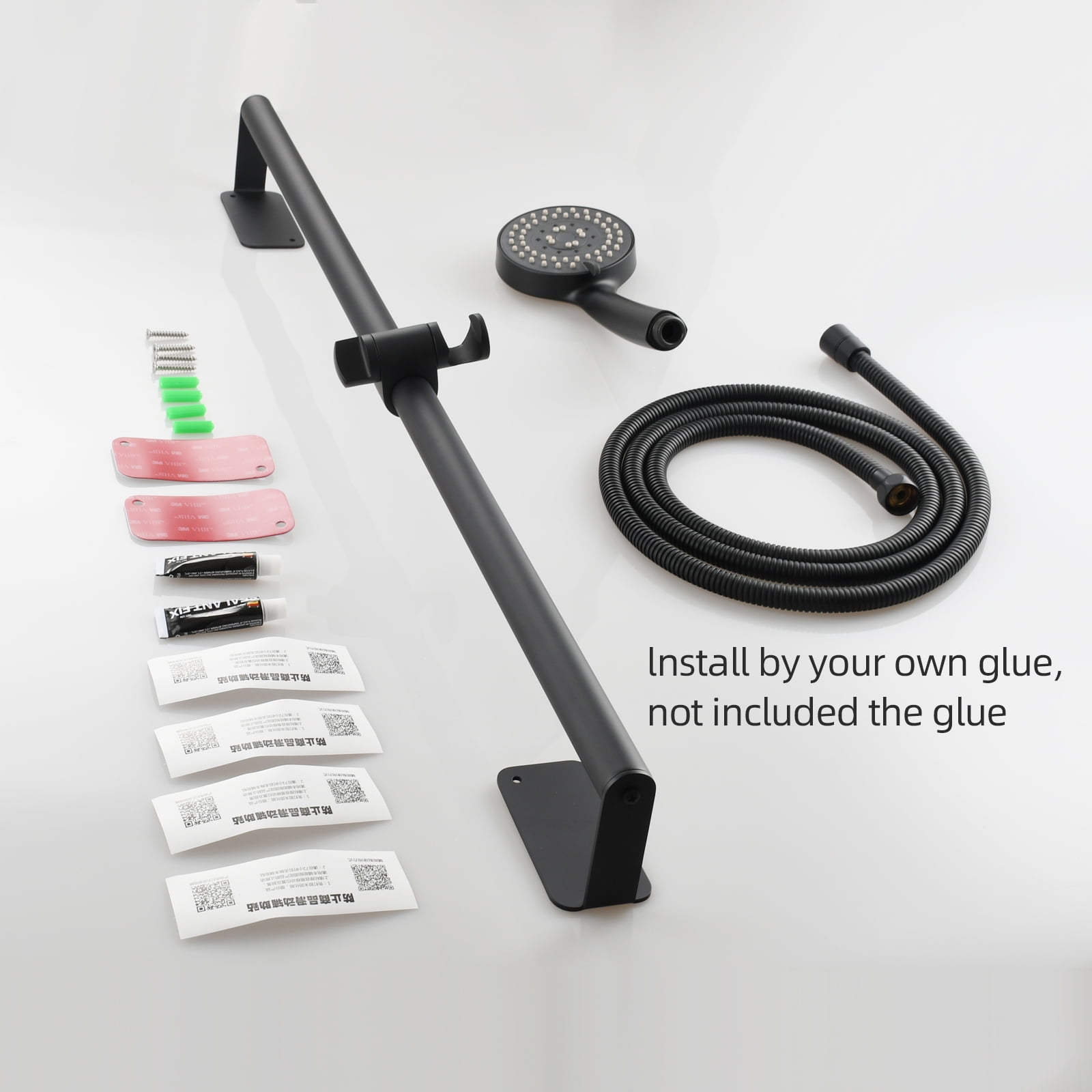 Private Jungle Handheld Stainless Steel Shower Set with Lengthened Shower Sliding Bar for Bathroom,Matte Black Private Jungle Handheld Stainless Steel Shower Set with Lengthened Shower Sliding Bar for Bathroom,Matte Black