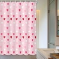 thumbnail image 3 of Valentine''s Day Shower Curtain Pink Diamond Heart Romantic Love Valentine Theme Bathroom Shower Curtain Waterproof Washable Fabric Bath Curtain with Hooks 36X72 Inch, 3 of 6